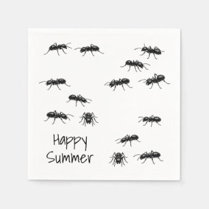Happy Summer Black Ants Napkins