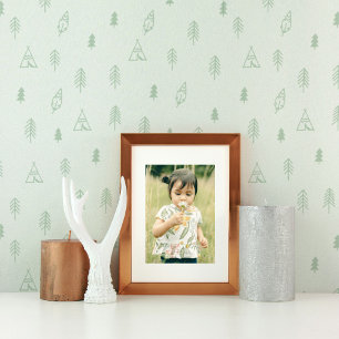 Happy Summer Camp Vibes Pastel Green Wallpaper