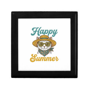 Happy Summer Cat Vintage Engraving Shirt Design_1 Gift Box