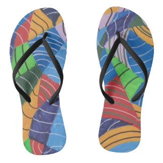Happy Summer Colors Pair of Flip Flops
