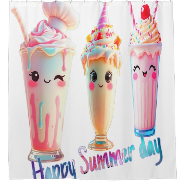 Happy Summer day  Shower Curtain (Front)