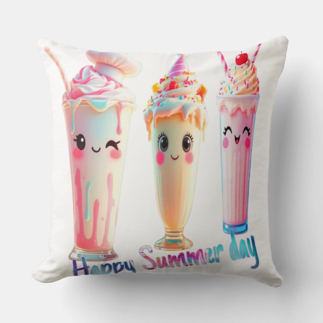 Happy Summer day  Throw Pillow (Front)