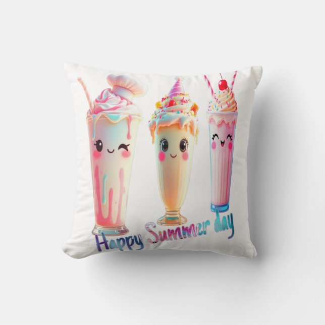Happy Summer day  Throw Pillow (Front)
