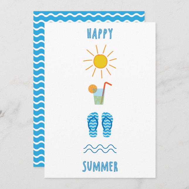 Happy Summer Flat Greeting Card (Front/Back)