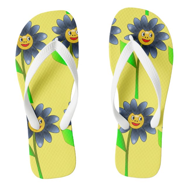 Happy Summer Flower Flip Flops (Footbed)