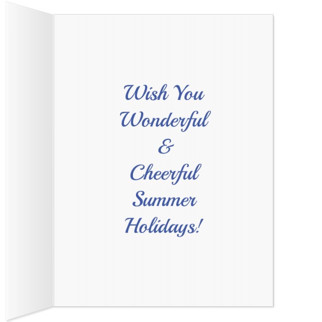 Happy Summer Holidays Beach Theme Ocean Water Card (Inside (Right))