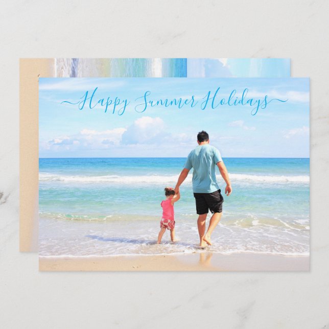 Happy Summer Holidays Card Custom Photo and Text (Front/Back)