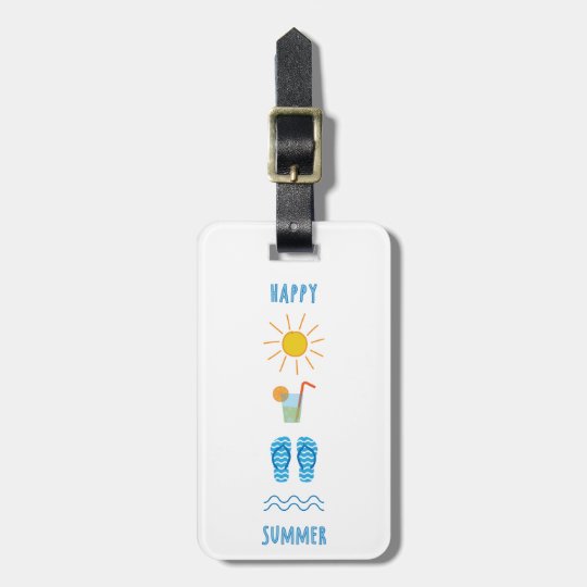happy summer luggage tag