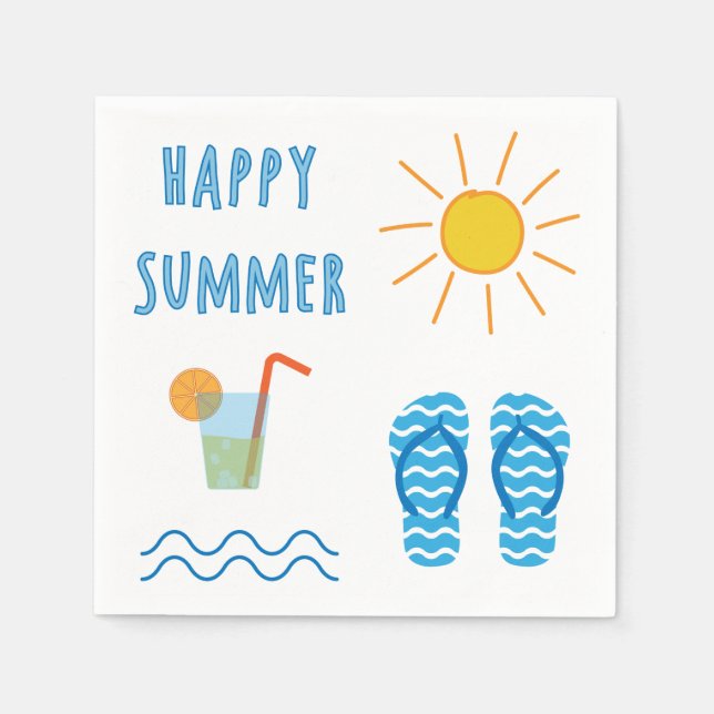 Happy Summer Paper Napkin (Front)