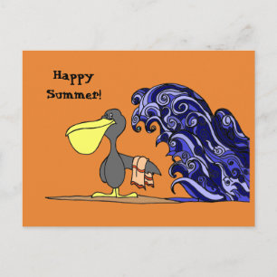 Happy Summer Pelican Postcard