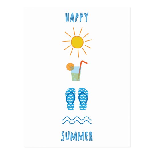 happy summer postcard