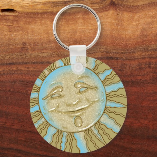 Happy Summer Smiling Sun Artwork | Keychain (Front)