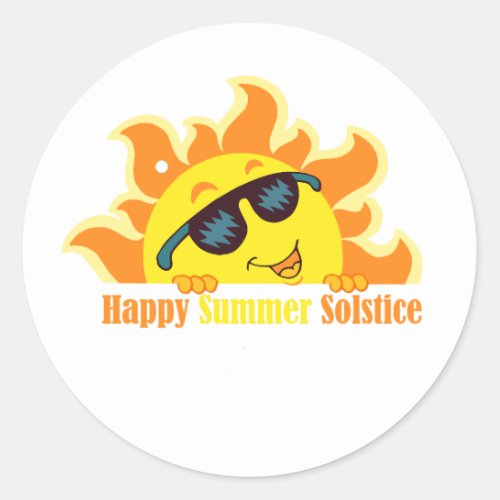 happy summer solstice 2024 classic round sticker