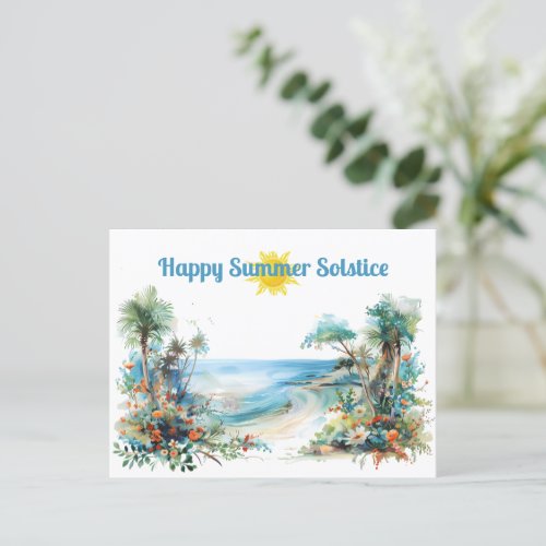 happy summer solstice 2024 sun  postcard