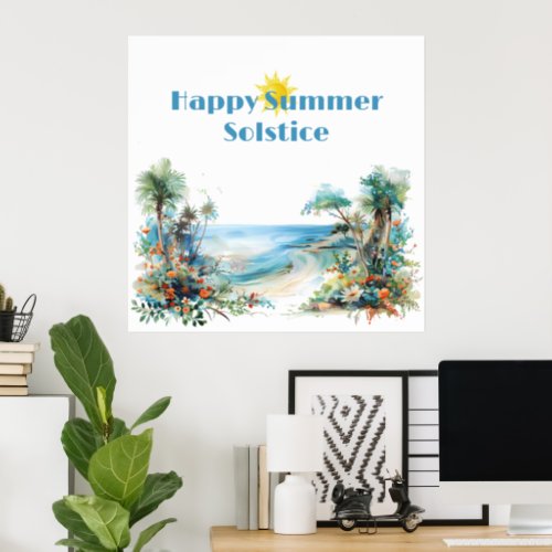 happy summer solstice 2024 sun  poster