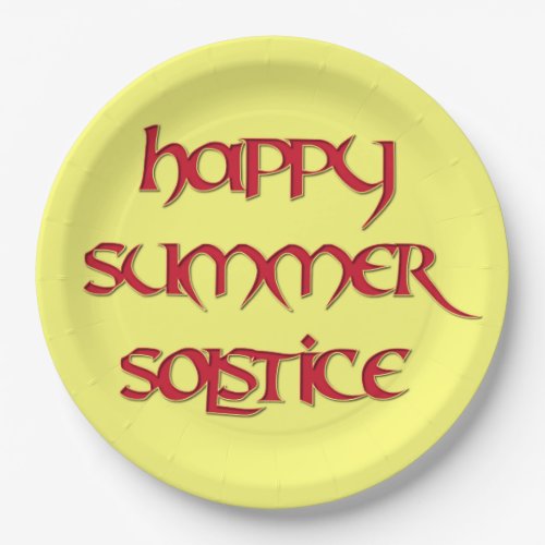 Happy Summer Solstice Paper Party Plate