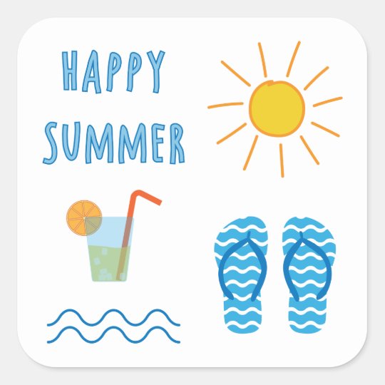 happy summer sticker