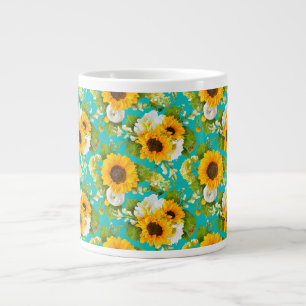 Happy summer sunflower pattern coffee mug