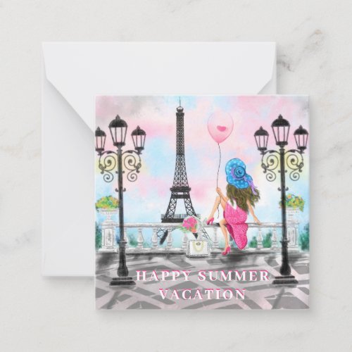 Happy Summer Vacation _ I Love Paris _ Beautiful Note Card