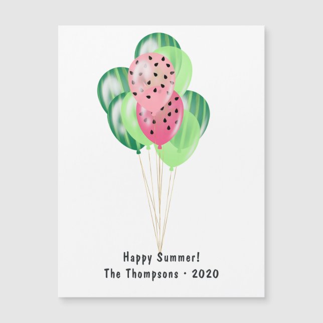 Happy Summer Watermelon Balloons Greeting (Front)