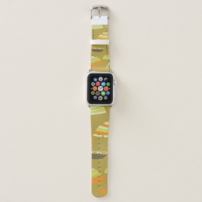 Happy Summertime Seamless Pattern Apple Watch Band (Front)