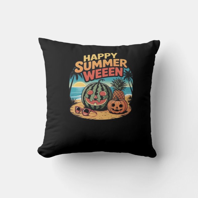 Happy Summerween Classic Throw Pillow (Front)
