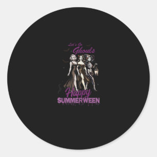 Happy Summerween Ghoul Girl Squad Classic Round Sticker