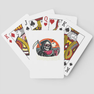 Happy Summerween Grim Reaper Watermelon Summer Hal Poker Cards