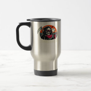 Happy Summerween Grim Reaper Watermelon Summer Hal Travel Mug