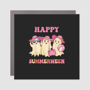 Happy Summerween Summer Halloween Costumes Ghost L Car Magnet