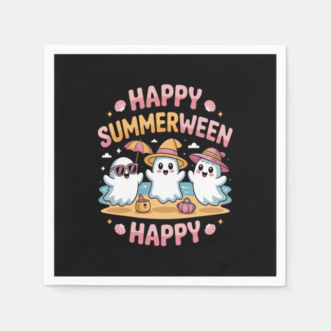 Happy Summerween Summer Halloween Cute Napkins (Front)