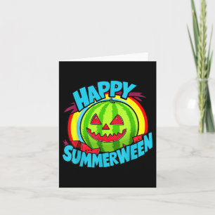 Happy Summerween Summer Watermelon Jack-o-lantern  Card