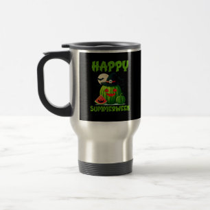 Happy Summerween Summer Watermelon Jack-O-Lantern  Travel Mug