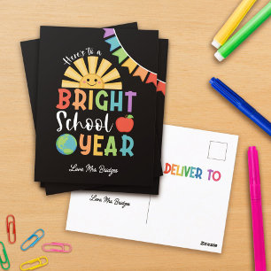 Happy Sun A Bright School Year From Teacher Postcard