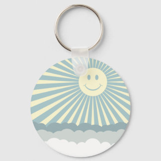Happy Sun And Clouds Keychain