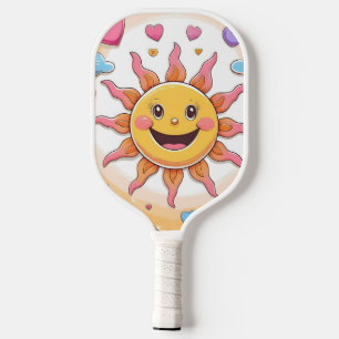 Happy Sun and Clouds Pickleball Paddle