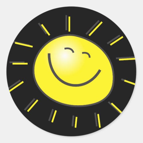 Happy Sun Classic Round Sticker