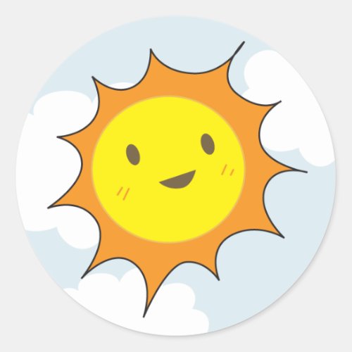 Happy Sun Classic Round Sticker