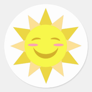 Happy Sun Classic Round Sticker