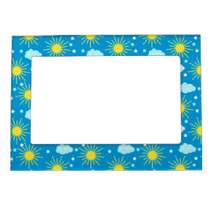 Happy Sun, Clouds, and Stars Magnetic Frame