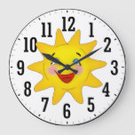 Happy Sun | Cool Gifts Large Clock at Zazzle