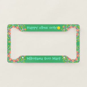 Happy Sun Green License Plate Frame