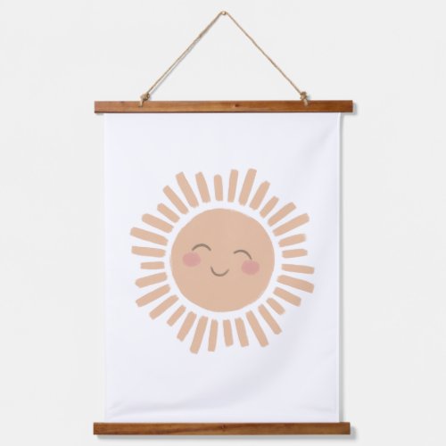 Happy Sun Neutral Nursery Decor Hanging Tapestry