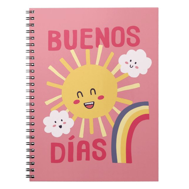 Happy Sun Nursery Art in Spanish Poster Notebook (Front)