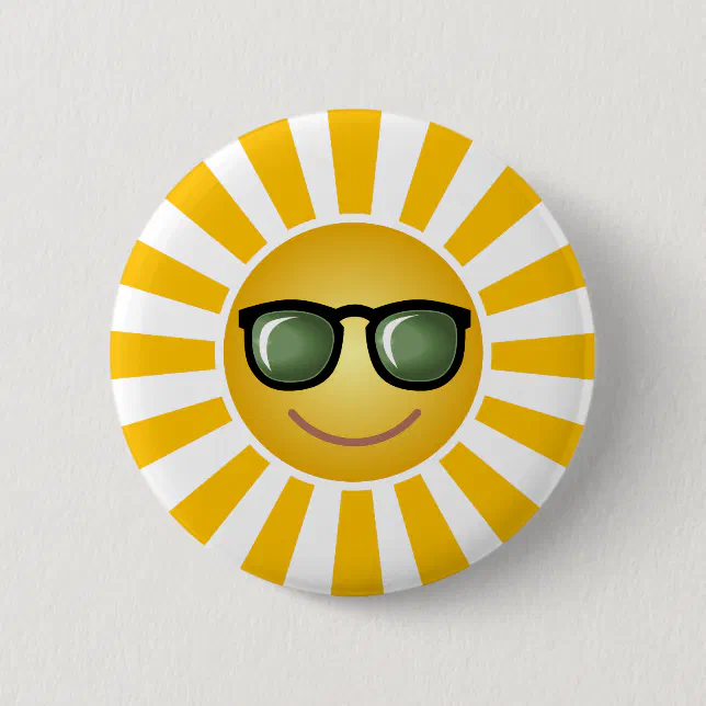 Happy Sun Pinback Button | Zazzle