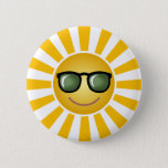 Happy Sun Pinback Button at Zazzle