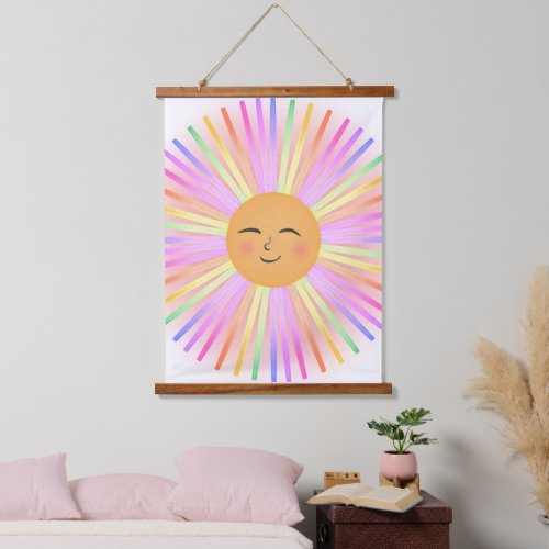 Happy Sun Rainbow Sunshine Hanging Tapestry