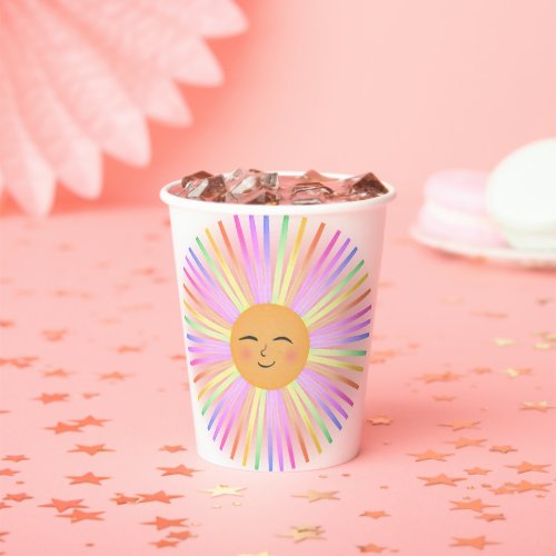 Happy Sun Rainbow Sunshine Paper Cups