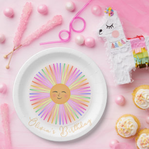 Happy Sun Rainbow Sunshine Paper Plates