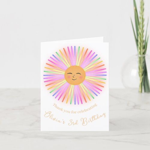 Happy Sun Rainbow Sunshine Thank You Card